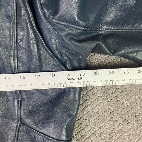 Vintage Drospo Cafe Racer Leather Jacket Men's 42 Gray Motorcycle Biker Talon - Picture 11 of 15